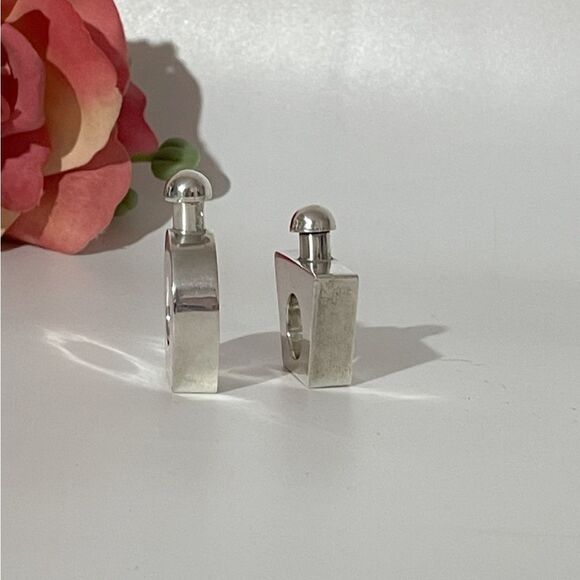 Sterling Silver Geometric Perfume Bottles Duo - Picture 5 of 11